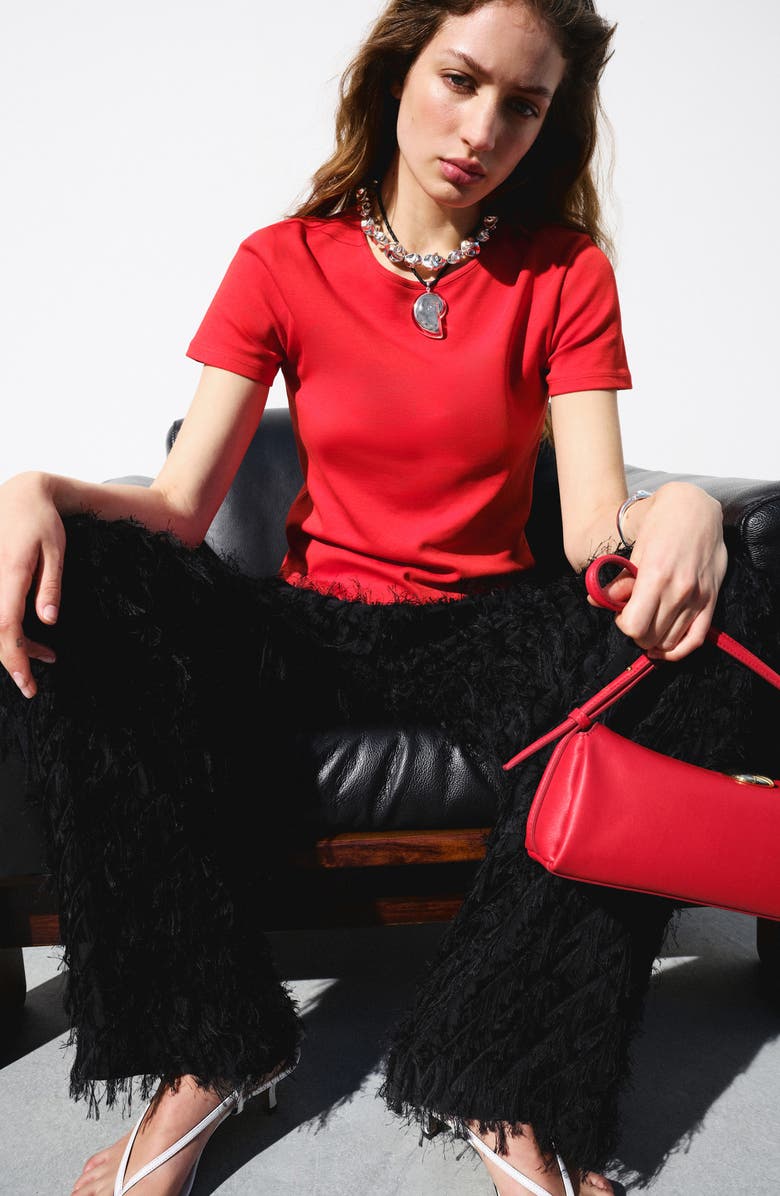 MANGO Fitted Cotton T-Shirt, Alternate, color, Red