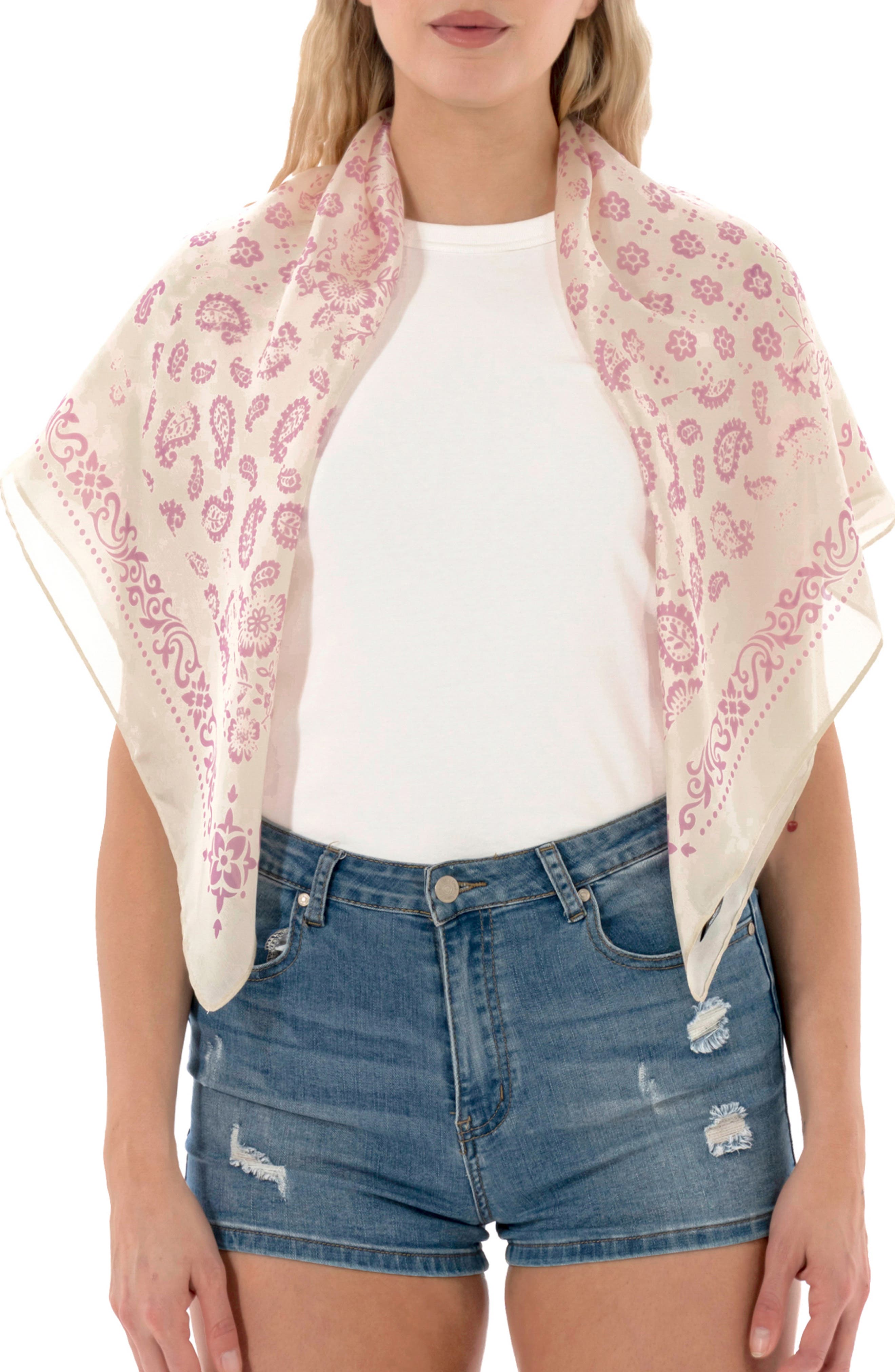 MARCUS ADLER Satina Paisley Square Scarf