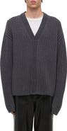 Helmut Lang Zephir Oversize Ribbed Wool Blend Cardigan