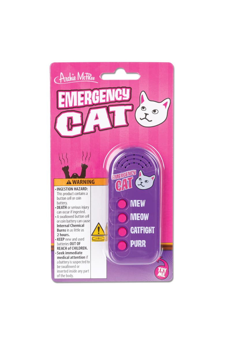 Archie McPhee Emergency Cat Novelty Toy, Main, color, Multicolored