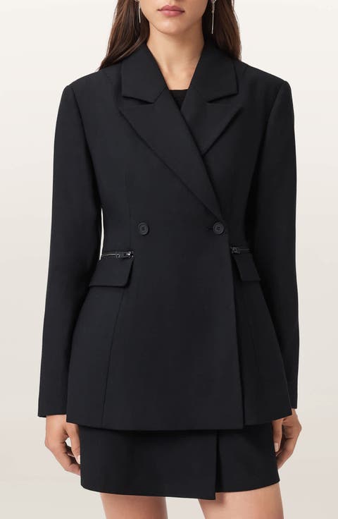 Mimmie Zip Pocket Double Breasted Blazer