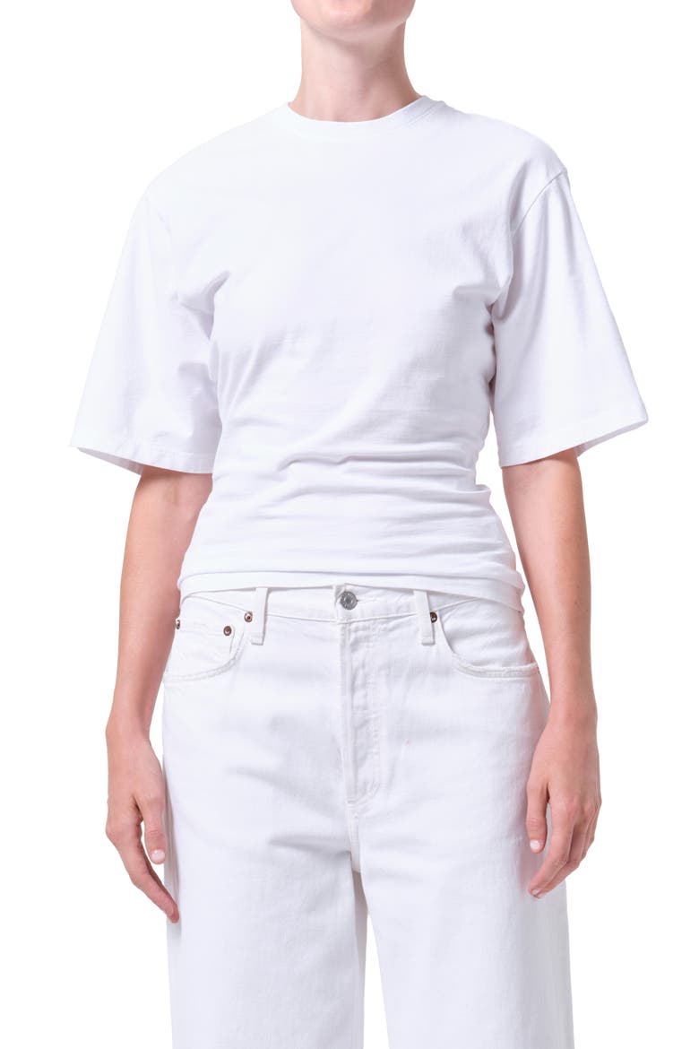 Storey Drape Tee, Main, color, WHITE