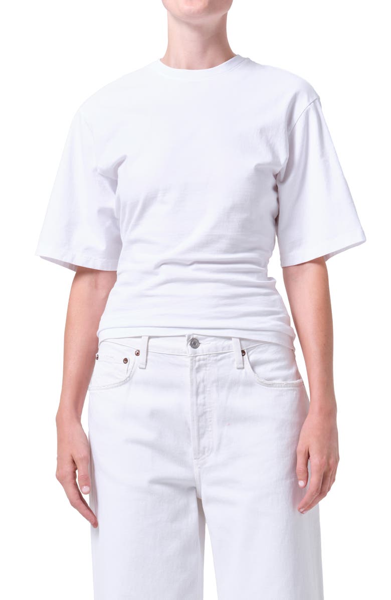 AGOLDE Storey Drape Tee, Main, color, White
