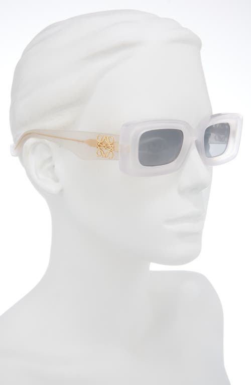 Loewe Chunky Anagram 46mm Rectangular Sunglasses In White