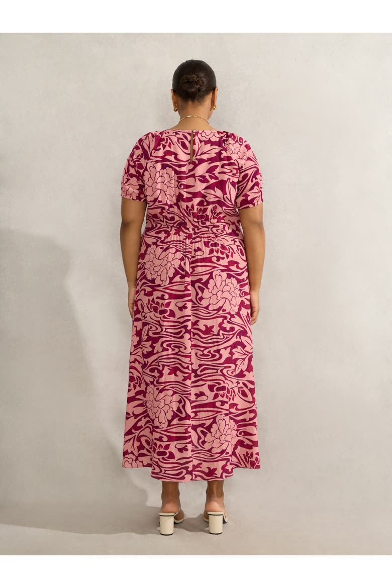 Floral Short Sleeve Dress, Alternate, color, Pink