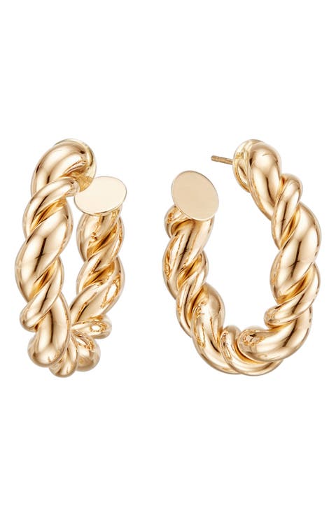 Wide Braid Hoop Earrings