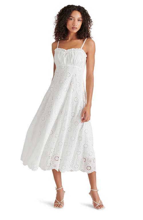 Steve Madden Ava Cotton Eyelet Midi Dress In White
