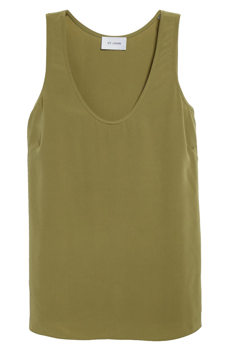 ST. JOHN Silk Crêpe de Chine Tank, Alternate, color, 