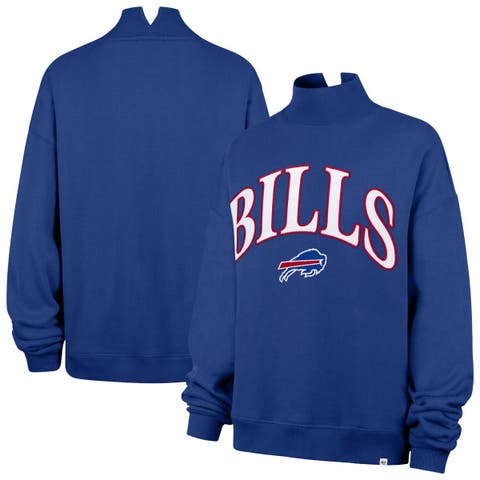 Women's '47 Royal Buffalo Bills Oversized Vantage Mock Neck Sweatshirt