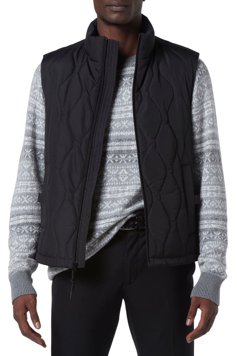 Hampden Quilt Vest, Main, color, BLACK