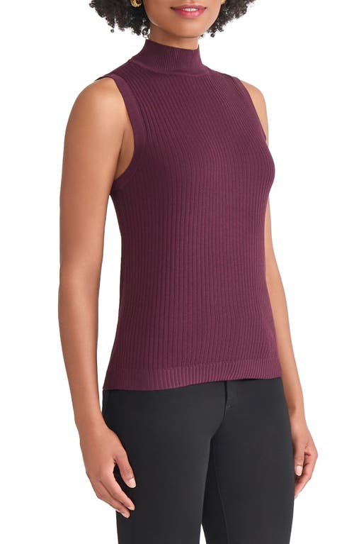 Jones New York Rib Sleeveless Turtleneck Sweater In Purple