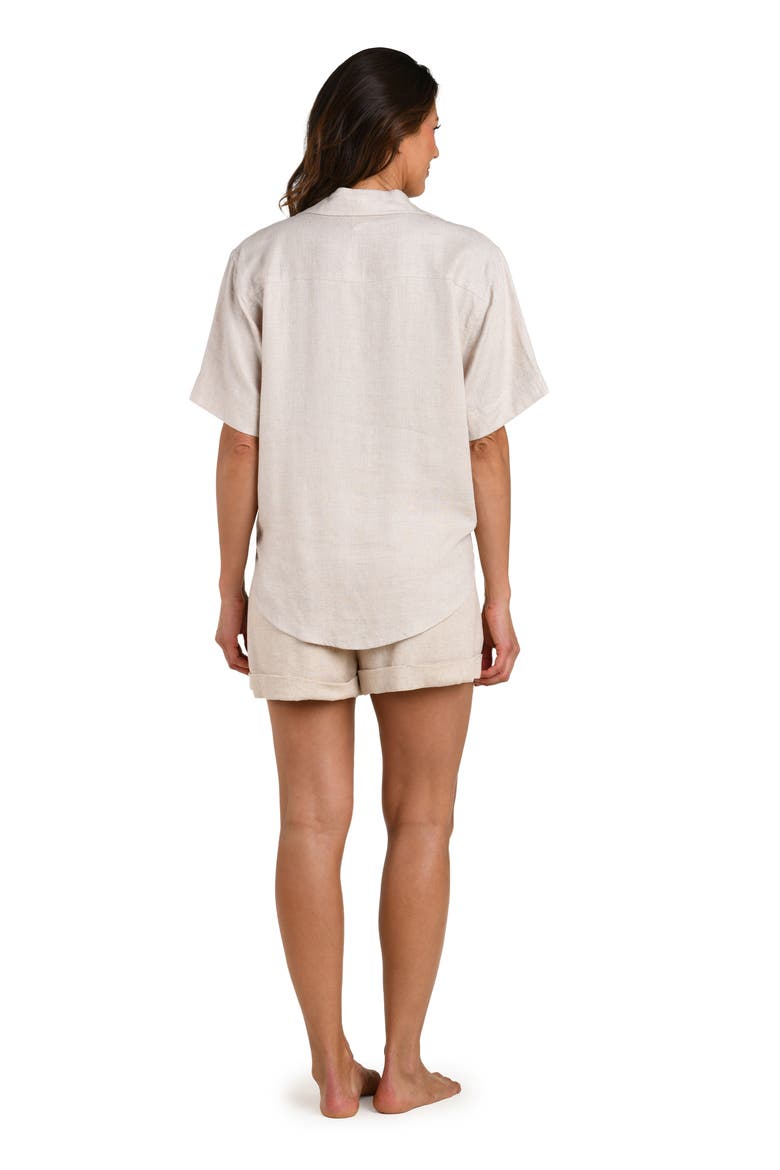 Delphine Coast Knotted Cover-Up Shirt, Alternate, color, TAUPE