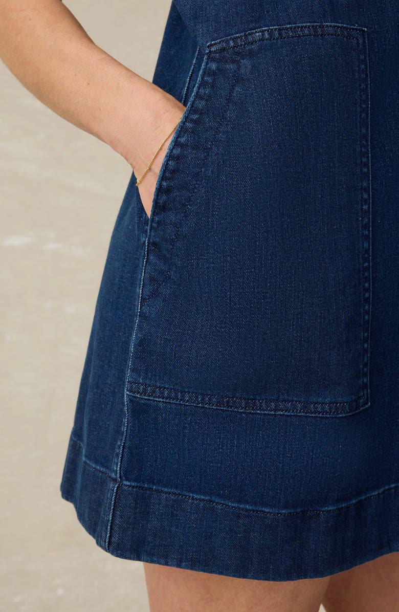 Faherty Azure V-Neck Sleeveless A-Line Minidress, Alternate, color, Dusk Dive Wash