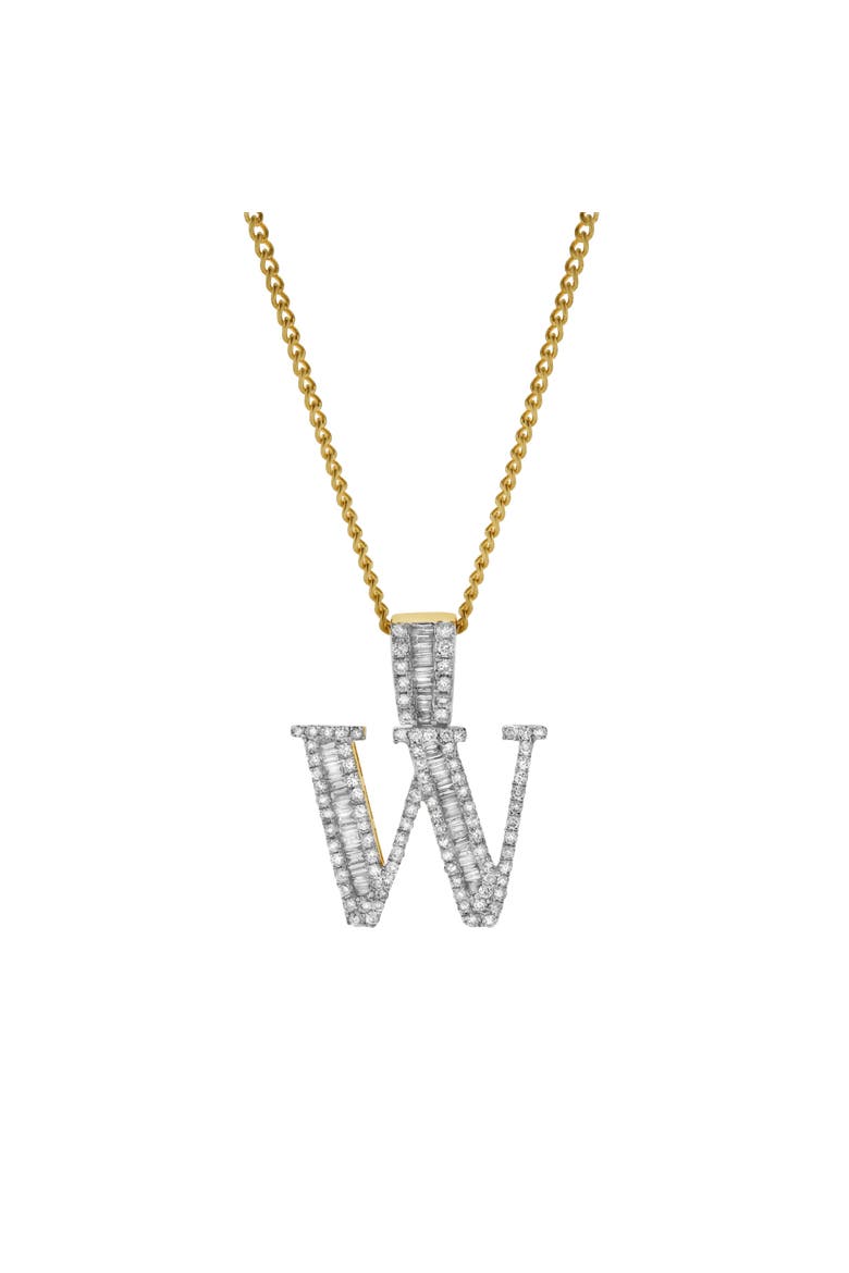 W Initial Diamond Pendant 10K Yellow Gold - 0.82 Carats, Alternate, color, 10K Yellow Gold -