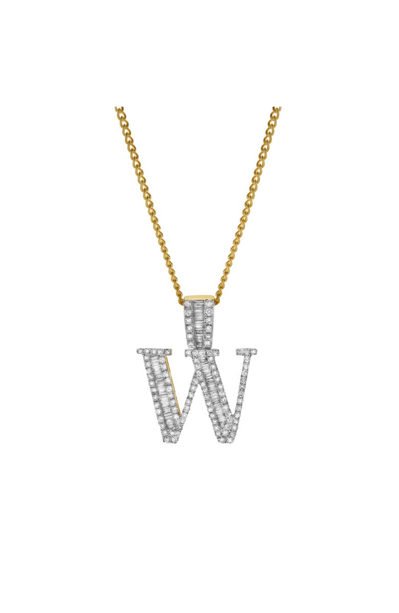 LuvMyJewelry W Initial Diamond Pendant 10K Yellow Gold - 0.82 Carats, Alternate, color, 10K Yellow Gold -