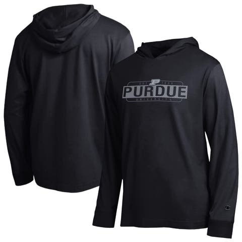 Men's Champion  Black Purdue Boilermakers Gradient All-Star Long Sleeve Hooded T-Shirt