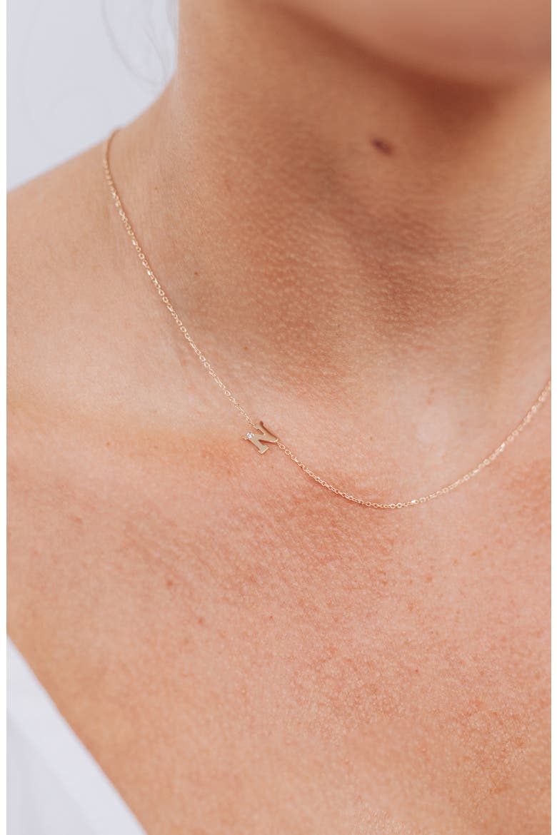 Diamond Initial Necklace, Alternate, color, N