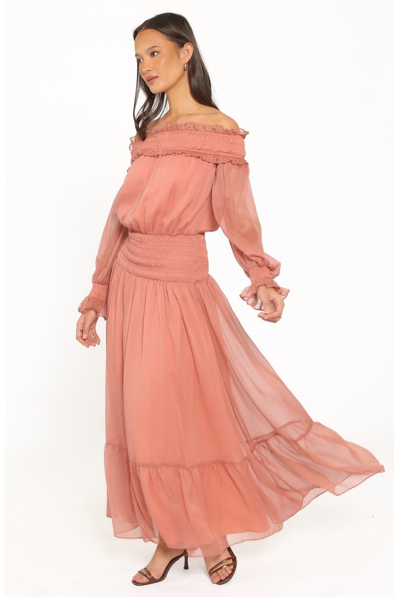 Paris Off Shoulder Maxi Dress, Alternate, color, VINTAGE MAUVE