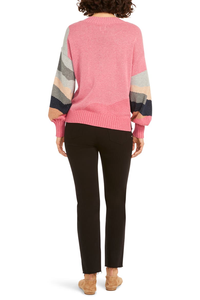 Vital Abstract Camo Cotton Blend Sweater, Alternate, color, PINK MULTI