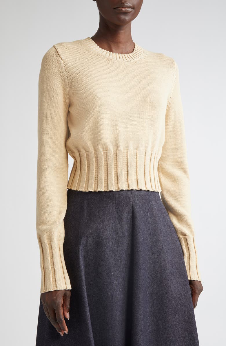 Altuzarra Livvy Crop Sweater, Alternate, color, Antique Pearl