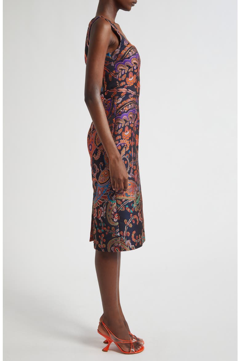 Paisley Jacquard Sleeveless Sheath Dress, Alternate, color, MULTICOLOR BLUE BASE