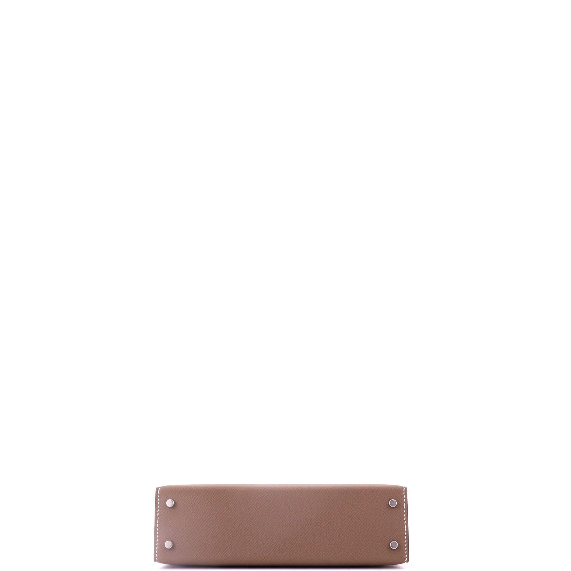 Pre-Owned Hermes Kelly Mini II Bag Grey Epsom with Palladium Hardware 20, Alternate, color, Etoupe