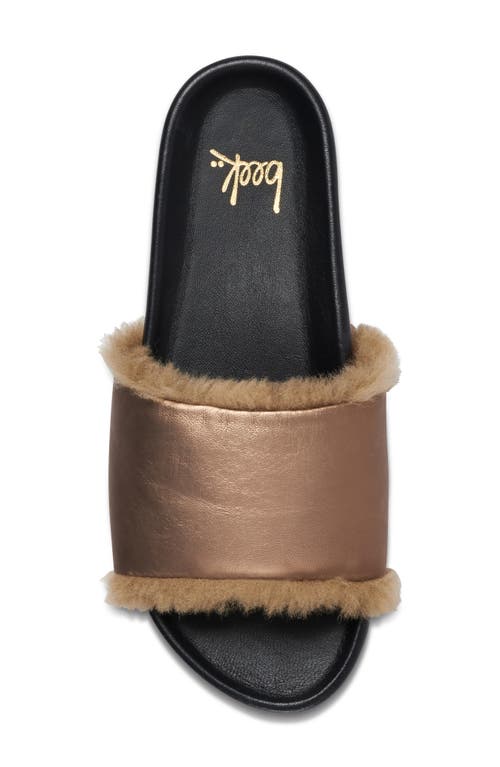 Beek Gallito Genuine Shearling Slide Sandal In Brown