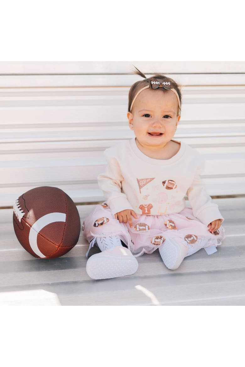 Game Day Glitter Bow Baby Headband, Alternate, color, Brown