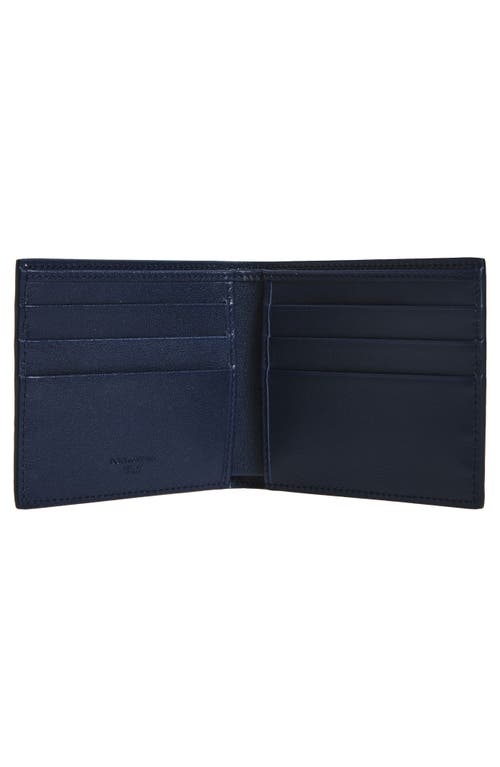 Dolce & Gabbana Logo Grained Leather Wallet In Blue