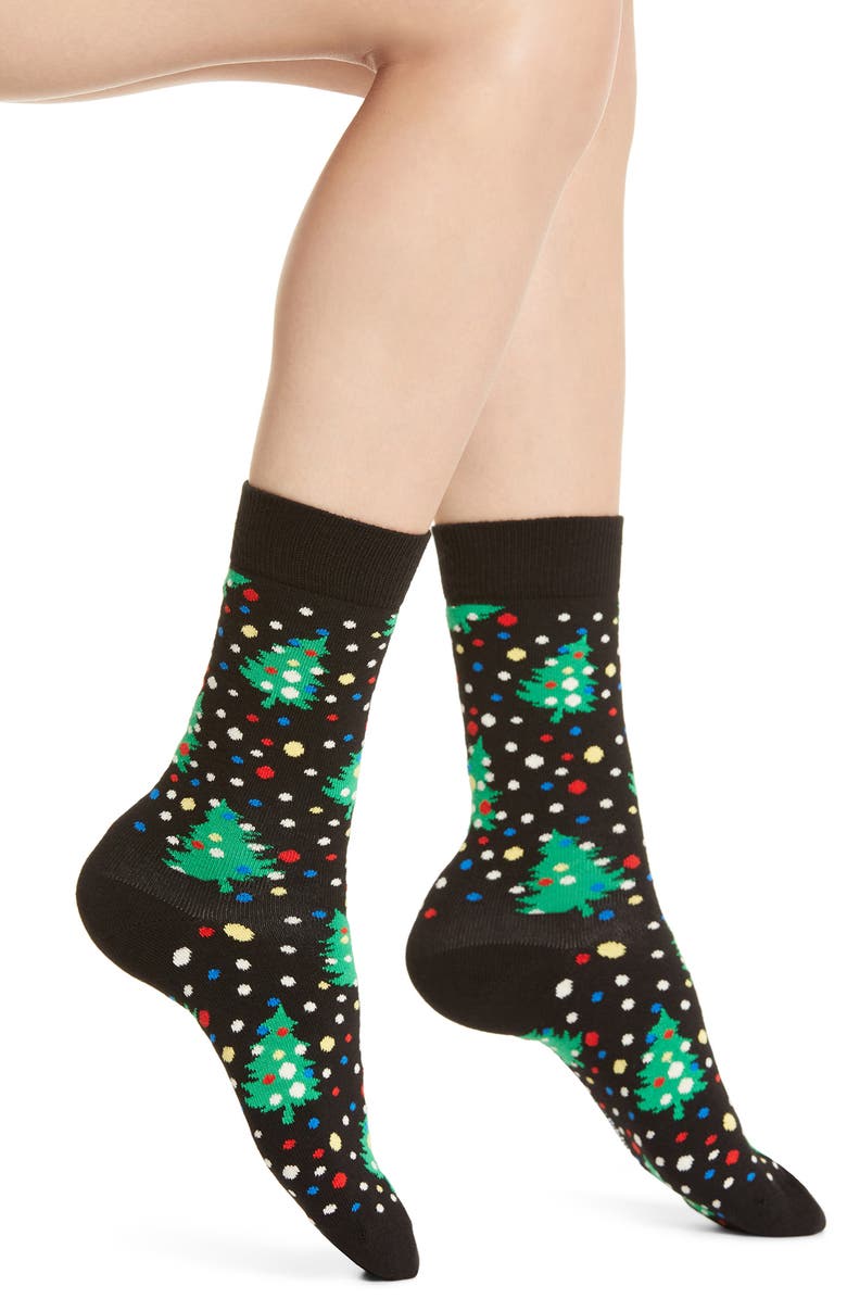 Happy Socks Christmas Night Crew Socks, Main, color, 