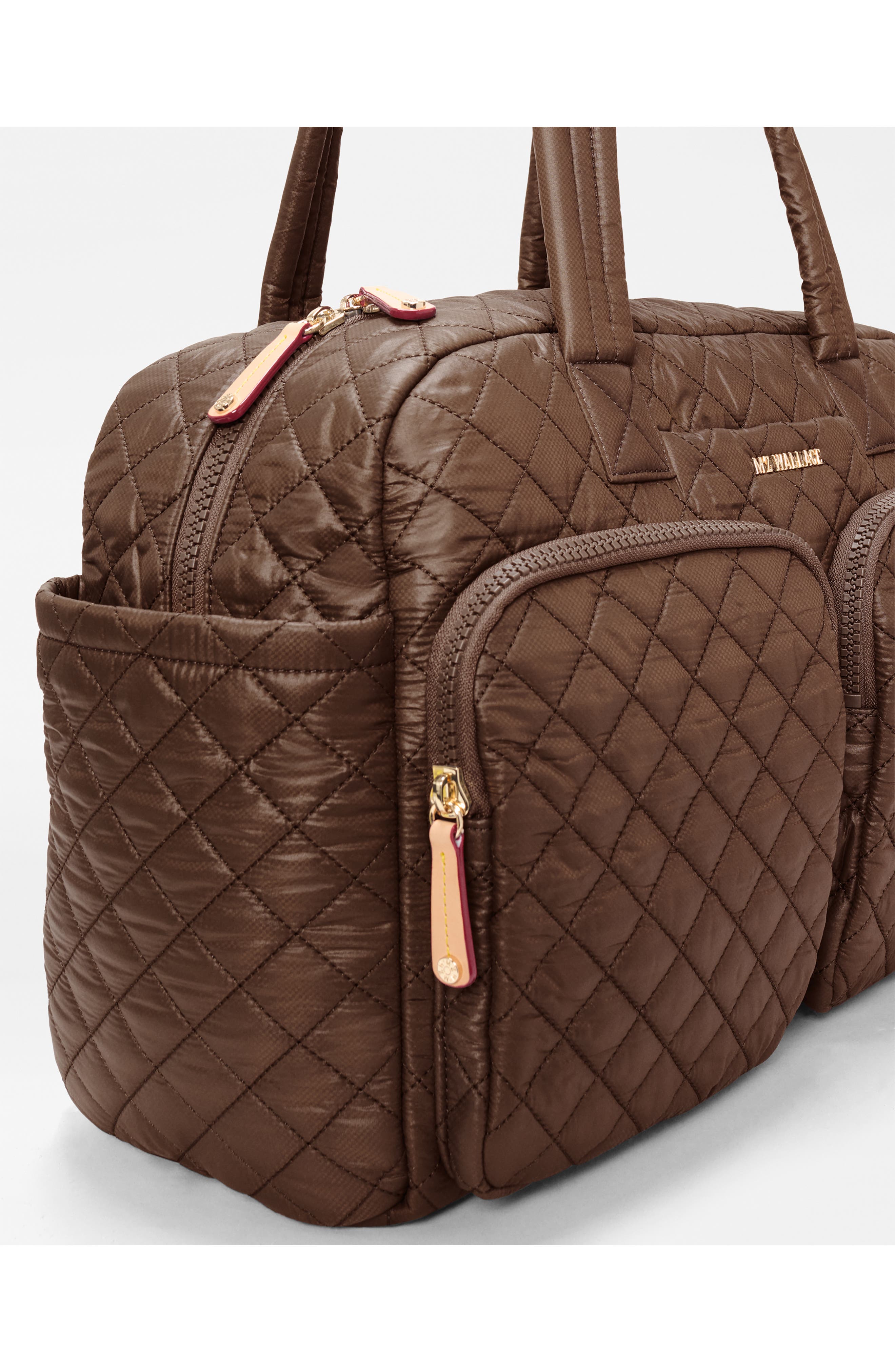 Nik Quilted Nylon Duffle Bag, Alternate, color, WALNUT