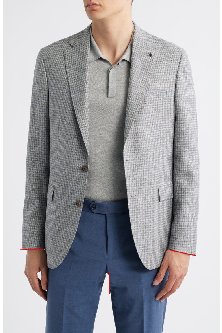 Midland Check Sport Coat, Main, color, GREY