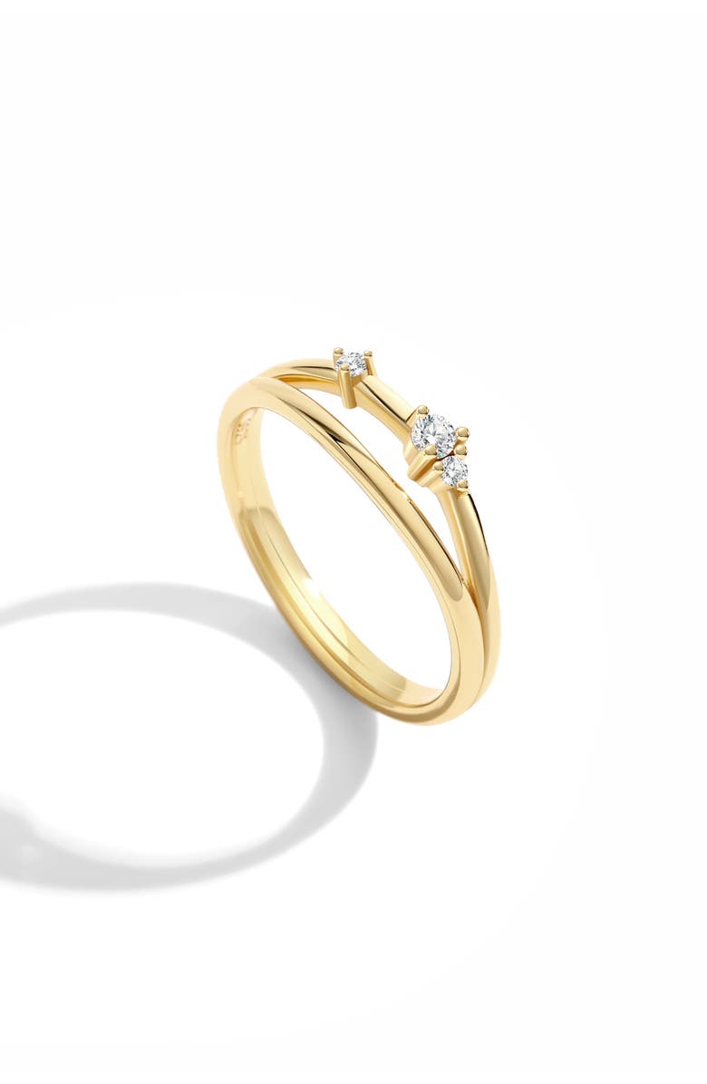 Mint & Lily Crescent Moon Cubic Zirconia Ring, Main, color, 18K Gold Over Sterling Silver
