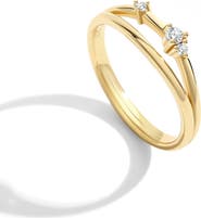 Mint & Lily Crescent Moon Cubic Zirconia Ring