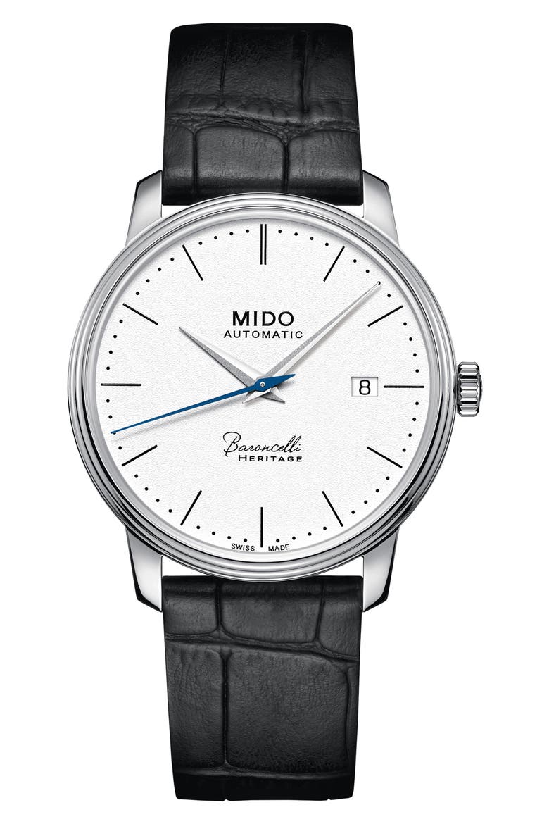 Baroncelli Heritage Automatic Leather Strap Watch, 39mm video