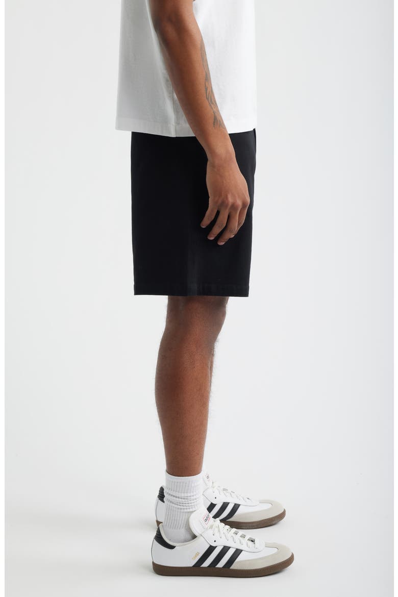 Del Mar Flat Front Stretch Twill Chino Shorts, Alternate, color, BLACK