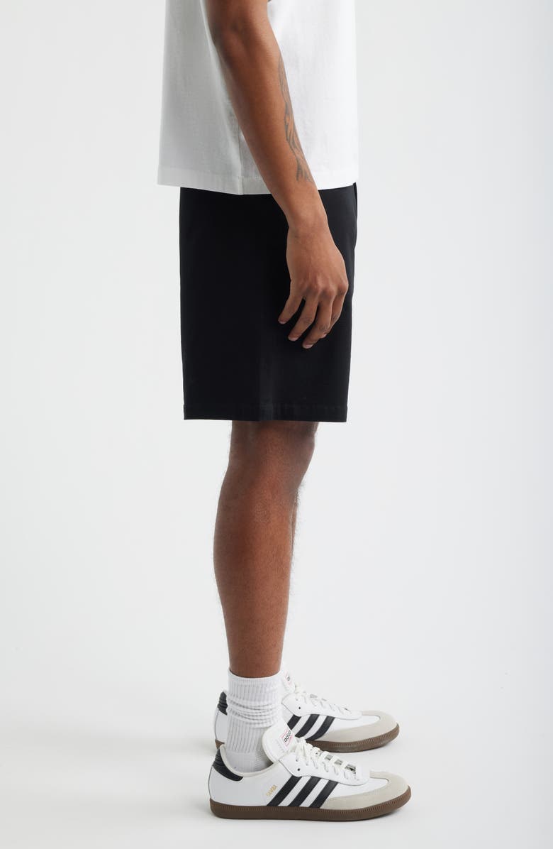 SANTO STUDIO Del Mar Flat Front Stretch Twill Chino Shorts, Alternate, color, Black