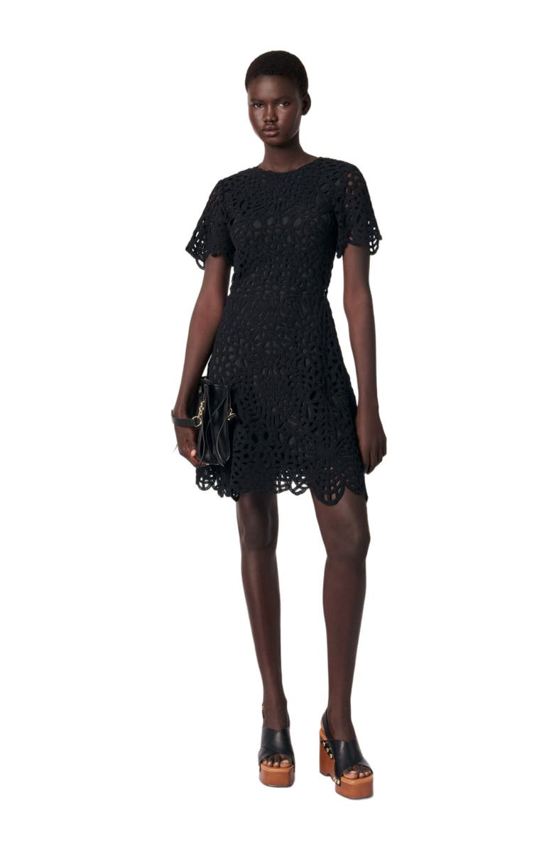 maje Mini crochet dress, Main, color, 