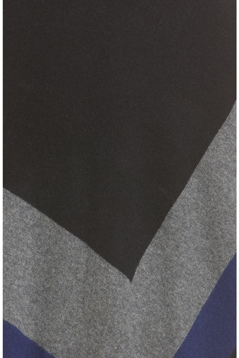 Tassel Trim Cashmere Wrap, Alternate, color, BLACK COMBO
