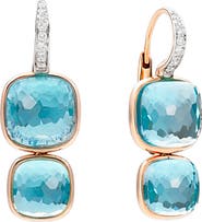 Pomellato Nudo Sky Blue Topaz & Diamond Drop Earrings