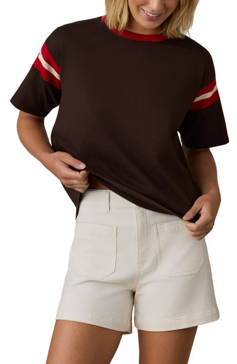 Throwback Stripe Sleeve Organic Cotton T-Shirt