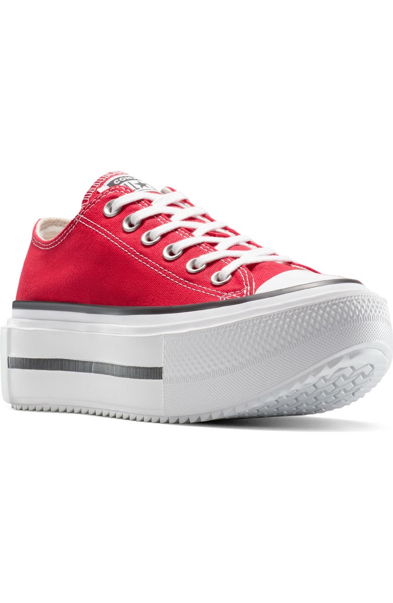 Converse Gender Inclusive Chuck Taylor All Star Lift Double Stack Low Top Platform Sneaker, Main, color, Red/ Black/ White