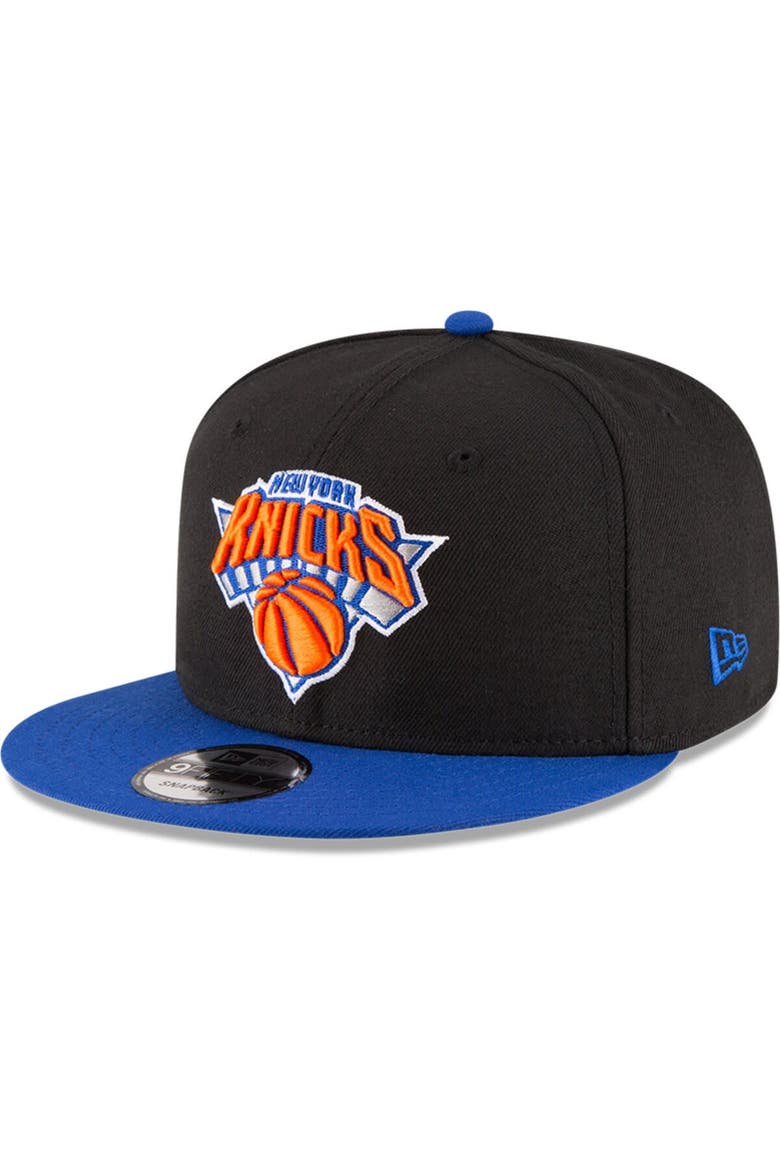 Men's New Era Black/Blue New York Knicks 2-Tone 9FIFTY Adjustable Snapback Hat, Main, color, Black