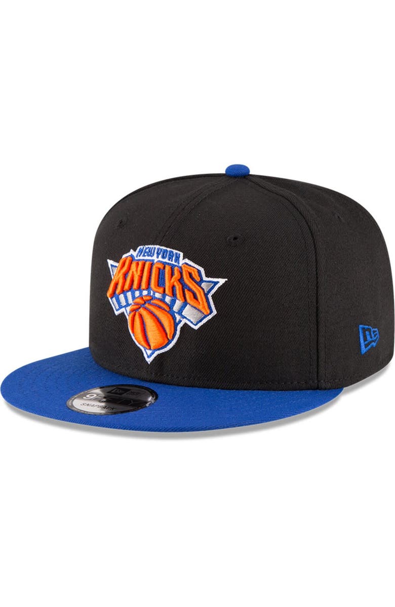 New Era Men's New Era Black/Blue New York Knicks 2-Tone 9FIFTY Adjustable Snapback Hat, Main, color, 