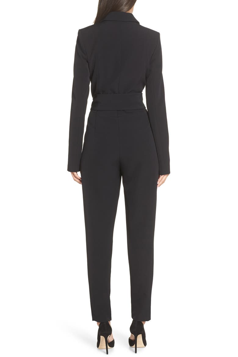 Tuxedo Jumpsuit, Alternate, color, BLACK
