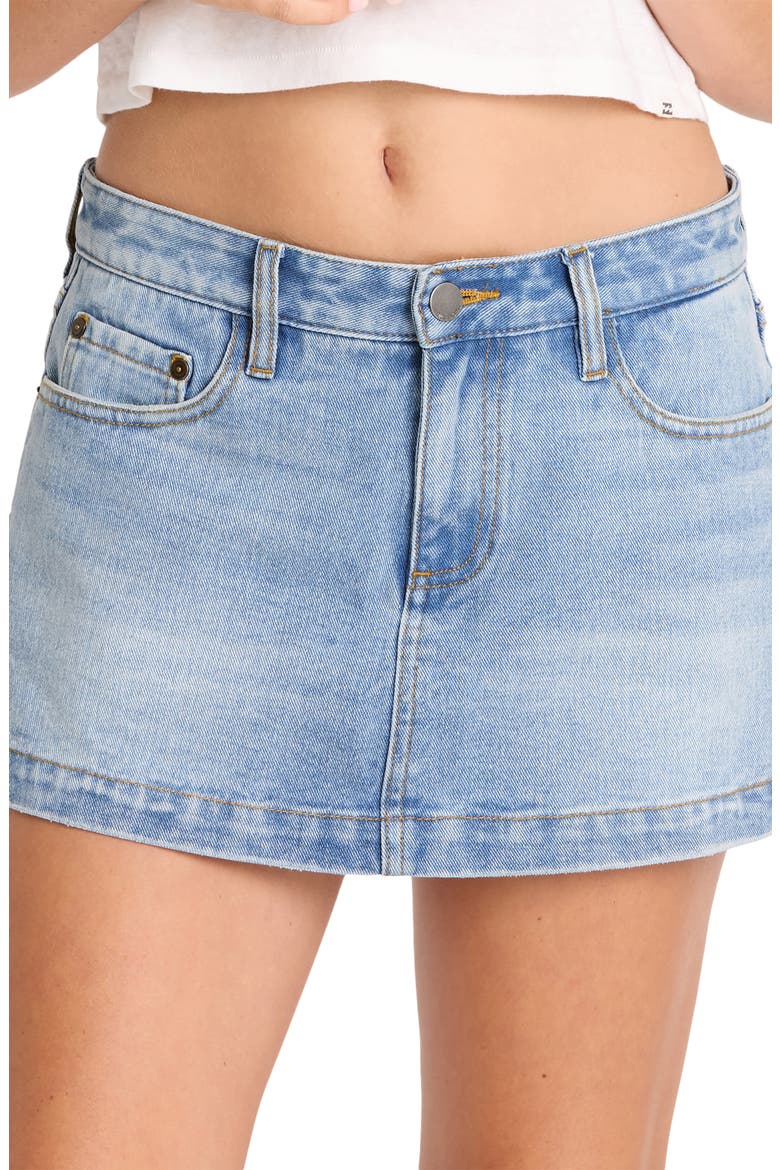 Micro Moment Denim Skort, Alternate, color, FADED INDIGO FRAY