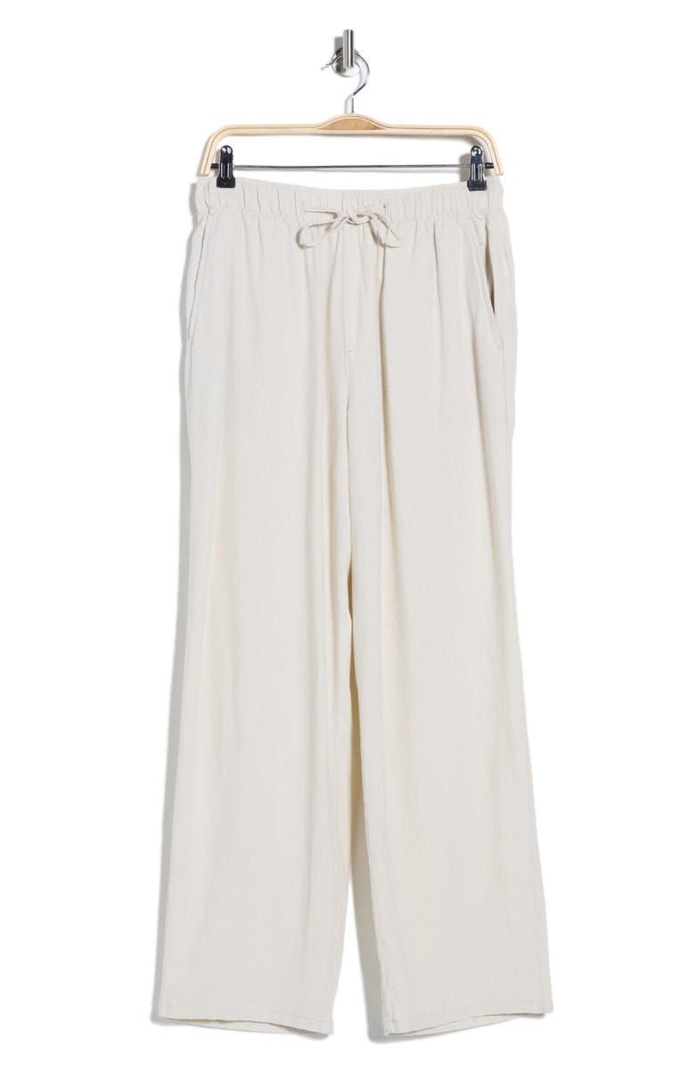 DENIM AND FLOWER Sand Linen Pants, Main, color, Sand