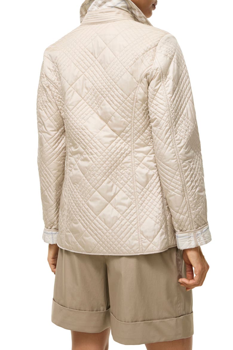 Fernleigh Quilted Jacket with Detachable Leather Collar, Alternate, color, STONE BEIGE