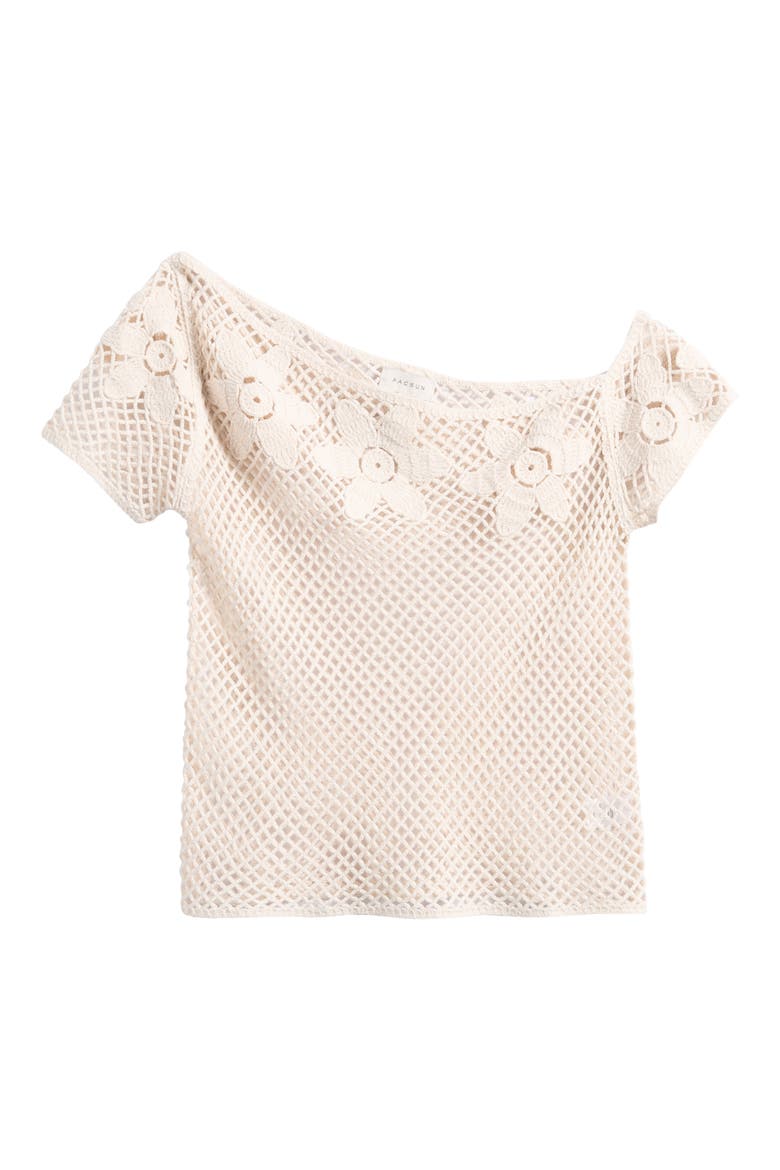Valerie Open Stitch One-Shoulder Top, Alternate, color, IVORY