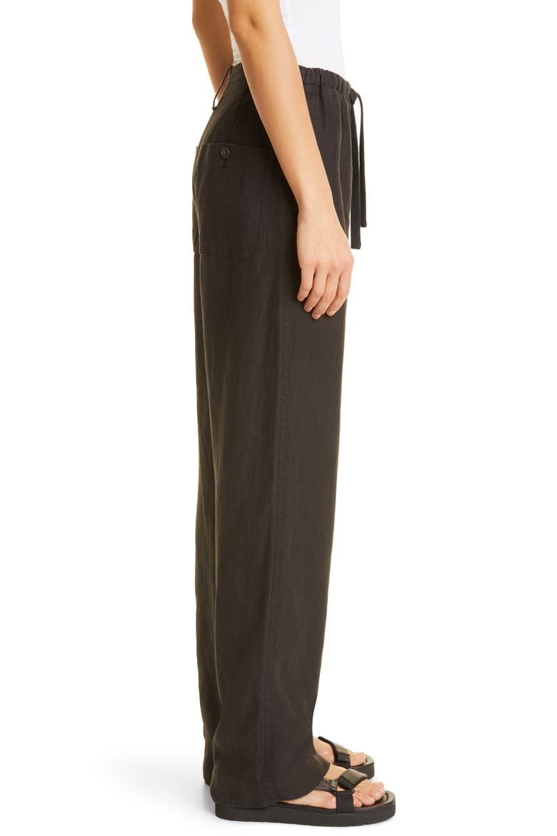 Tie Front Pull-On Pants, Alternate, color, BLACK